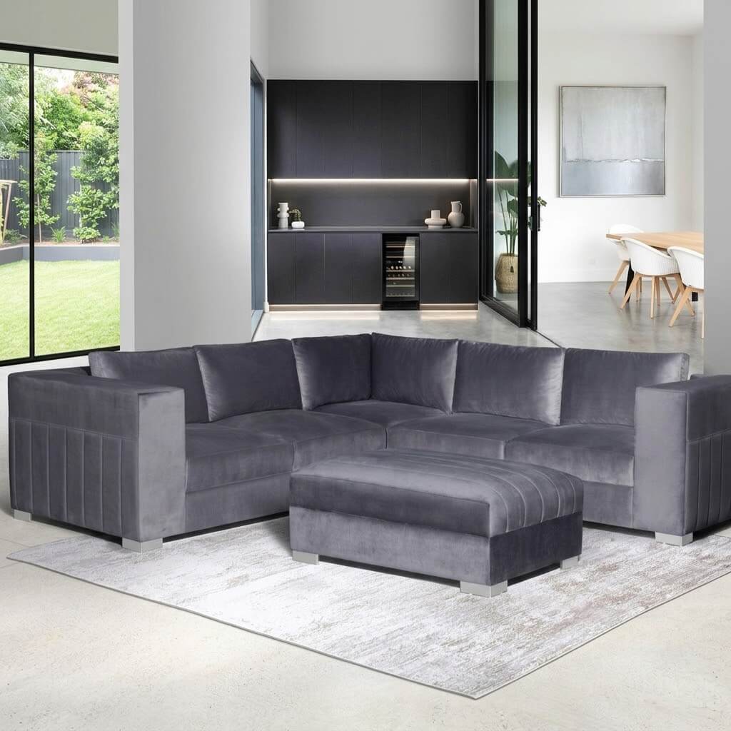 Lorenzo Corner Lounge Suite with FREE Matching Ottoman