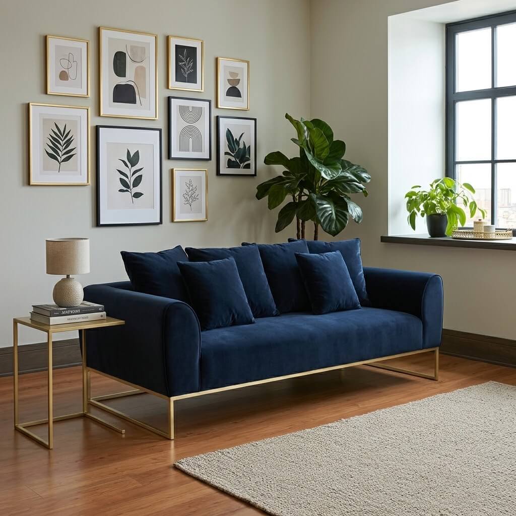 La Rosa Sofa – Modern Luxury Sofa with Gold Metal Base